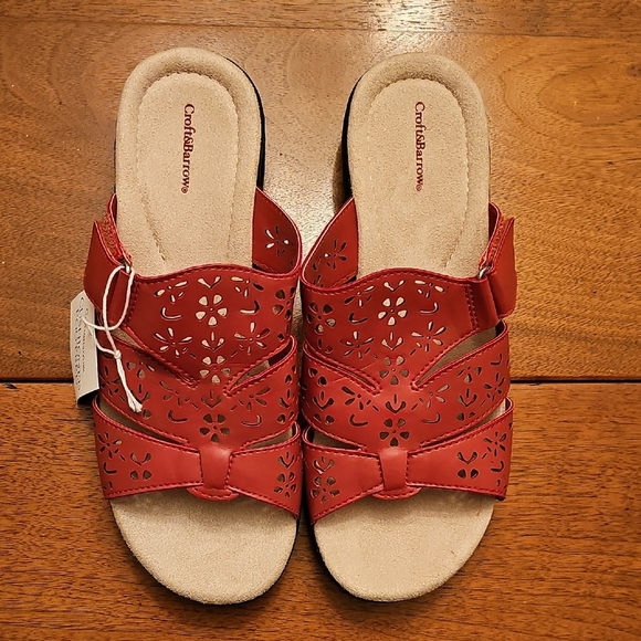 croft & barrow Shoes - Croft & Barrow Women's Stylish Red Cut-Out Sandals
